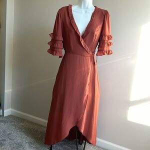 NEW June and Hudson Rust Wrap Dress